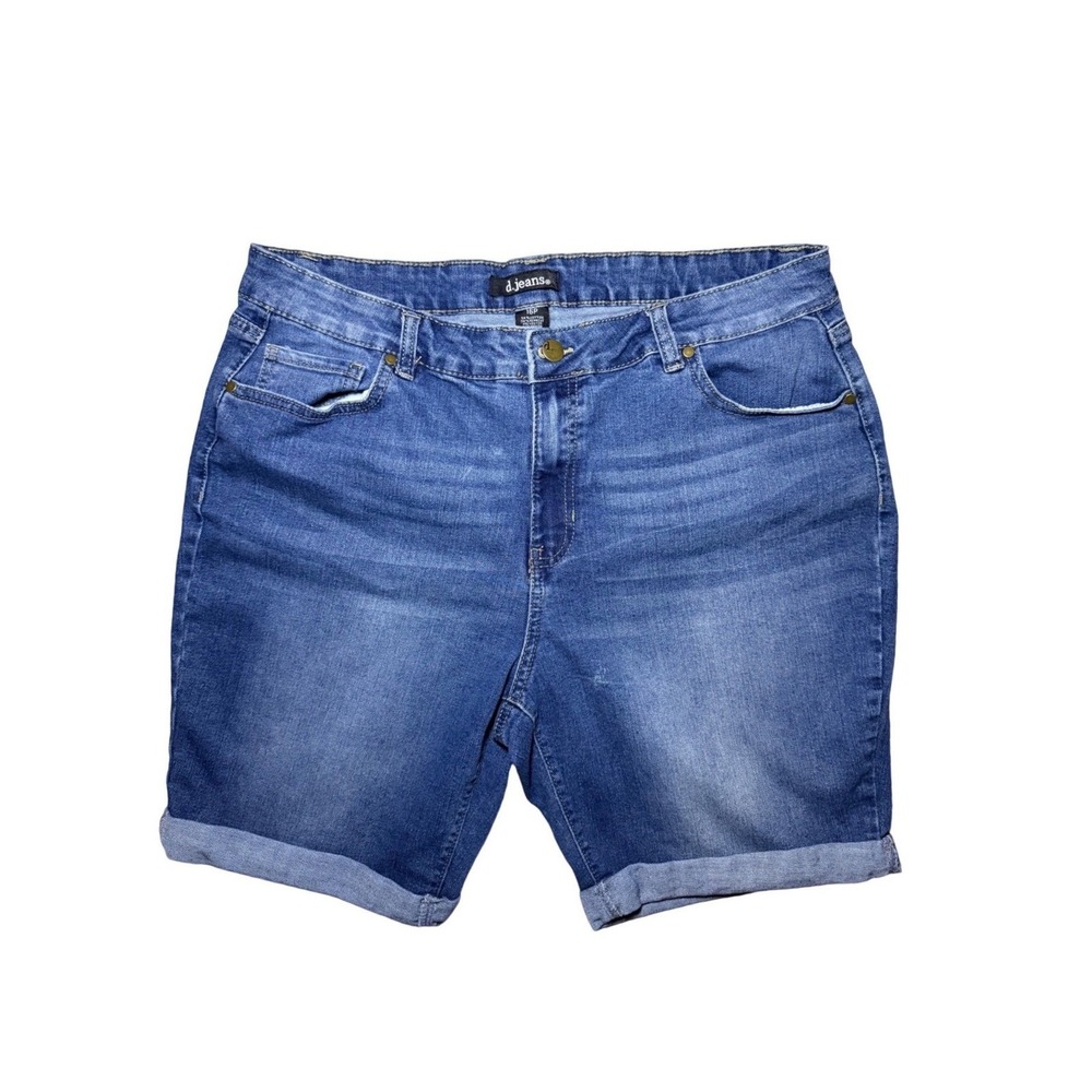 d.jeans Denim Shorts Women Size 16P  Medium Wash Cuffed